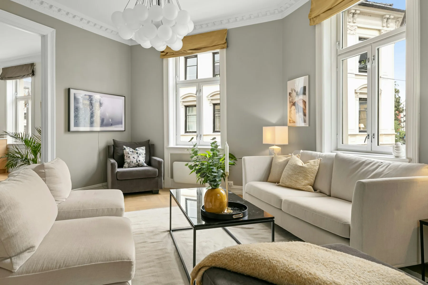 A bright, thoughtfully prepared living room